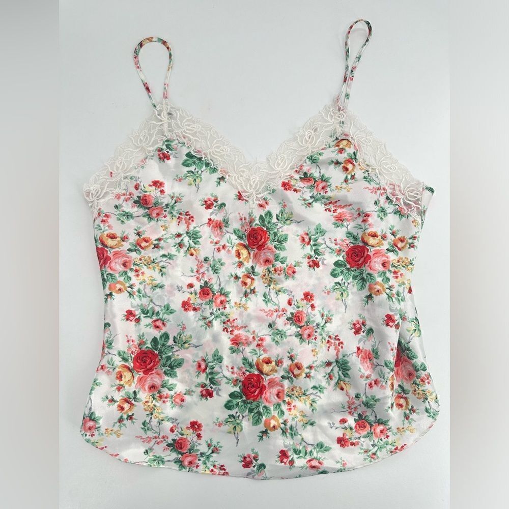 Vintage Victoria’s Secret Camisole Tank Top Gold Label Floral Dainty Size Medium